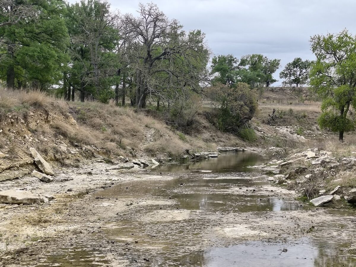 Creek with limestone banks